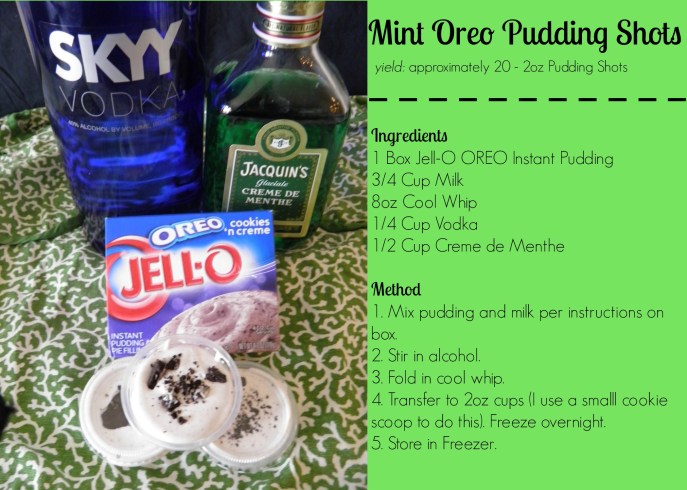Mint Oreo Pudding Shots