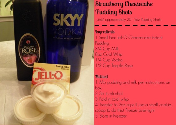 Strawberry Cheesecake Pudding Shots