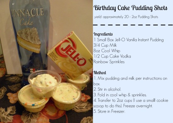 Birthday Cake Pudding Shots